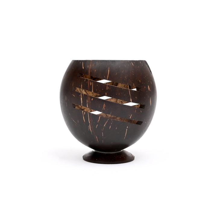 Hand-Carved Coconut Candle Holder