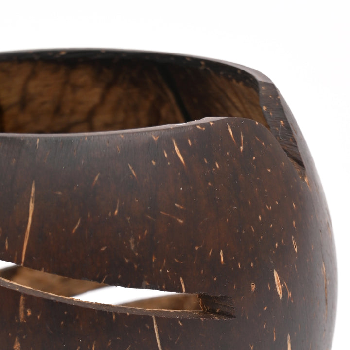 Hand-Carved Coconut Candle Holder