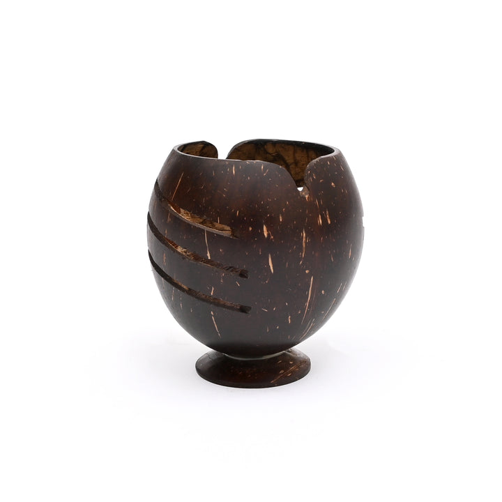 Hand-Carved Coconut Candle Holder