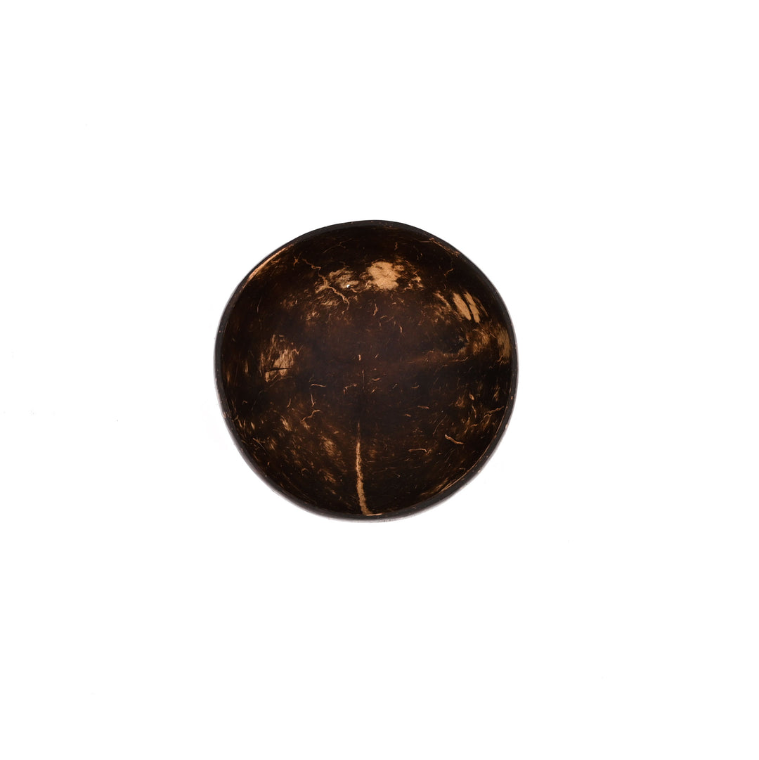 Carved Coconut Shell Bowl and Cutlery Set