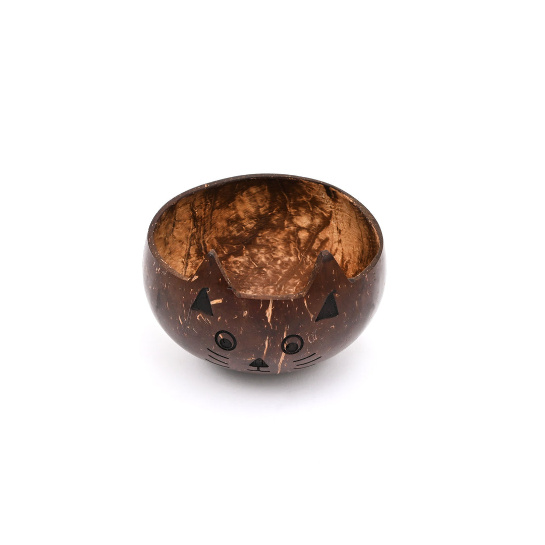Coconut Shell Cat Bowl