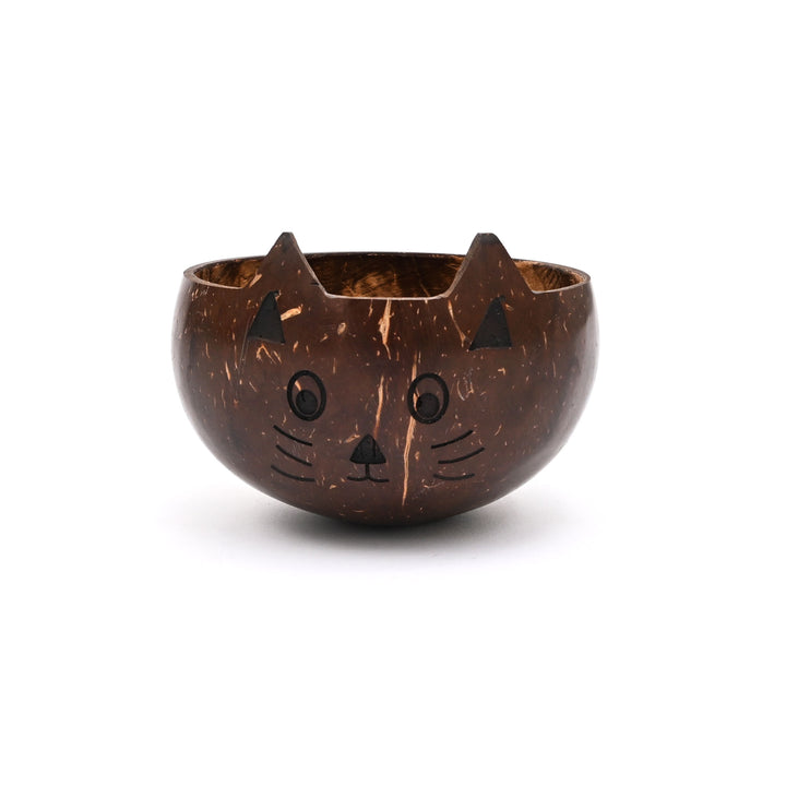 Coconut Shell Cat Bowl