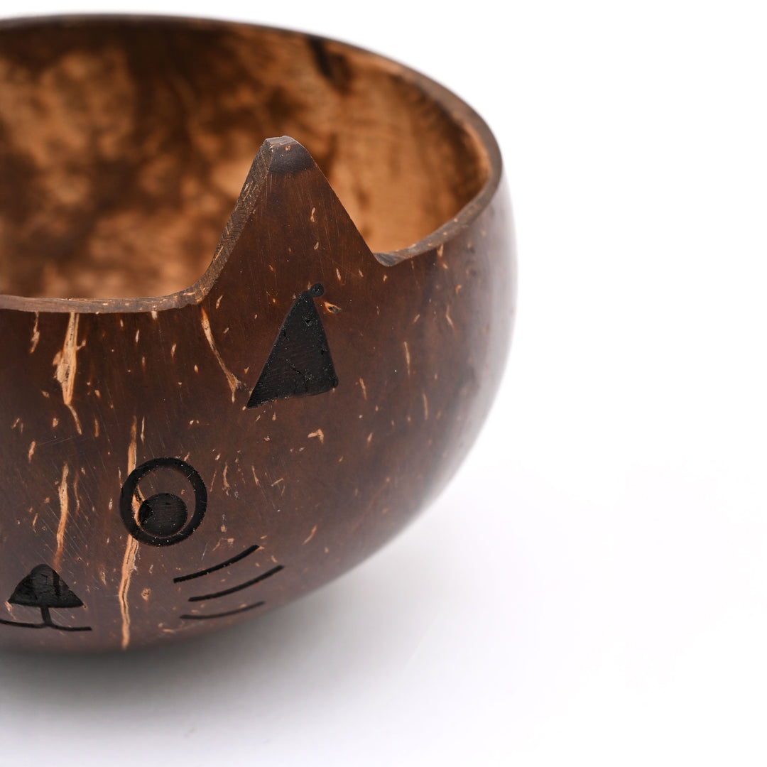 Coconut Shell Cat Bowl