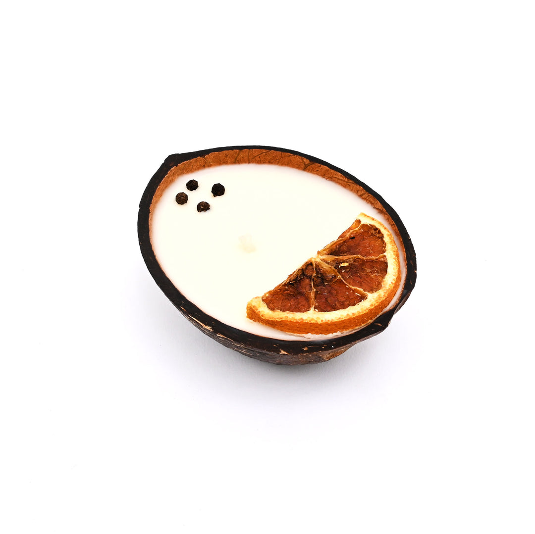 Coconut Shell Scented Candle Set- Gift Box