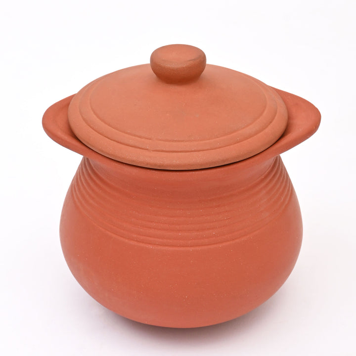 Handcrafted Terracotta Storage & Serving Pot Set with Lids (Set of 3)