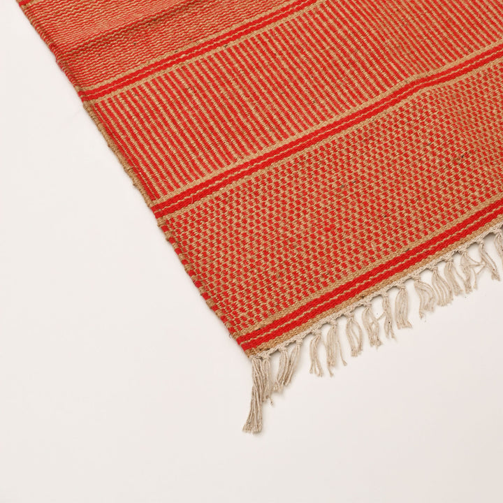 Handcrafted Natural Jute and Cotton Rug