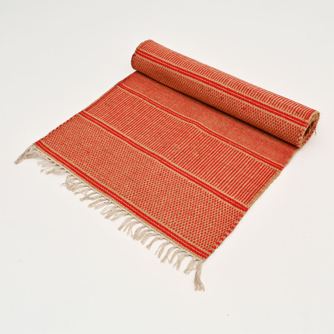Handcrafted Natural Jute and Cotton Rug