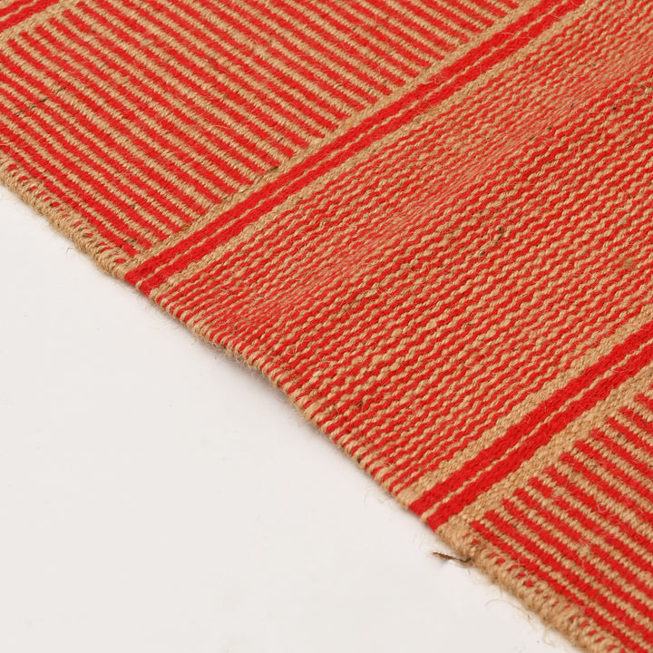 Handcrafted Natural Jute and Cotton Rug
