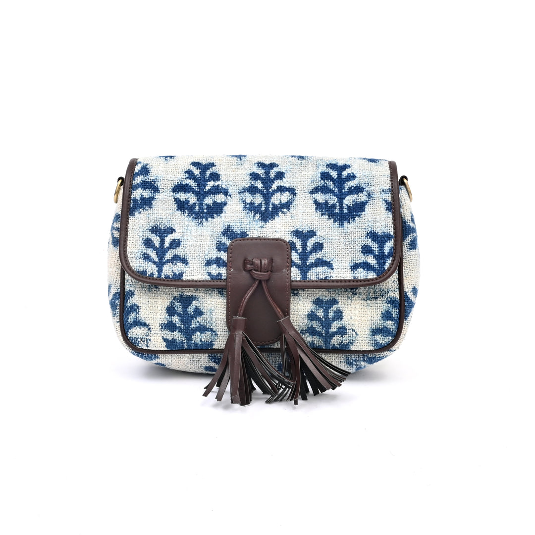 Handwoven Block-Printed Sling Bag