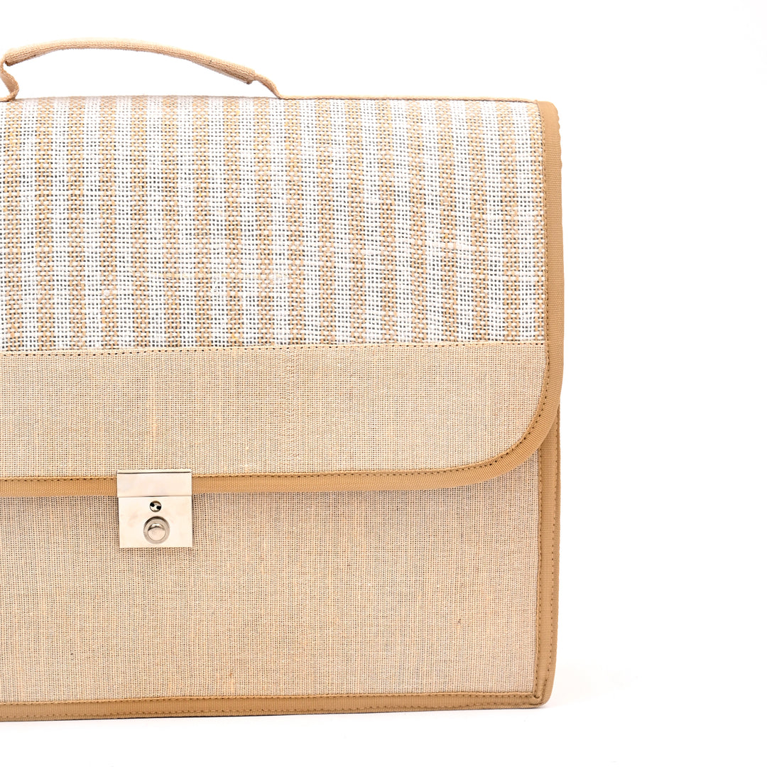 Jute Cotton Messenger Bag – Beige