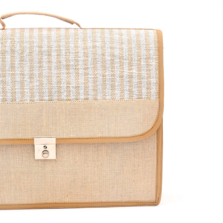 Jute Cotton Messenger Bag – Beige