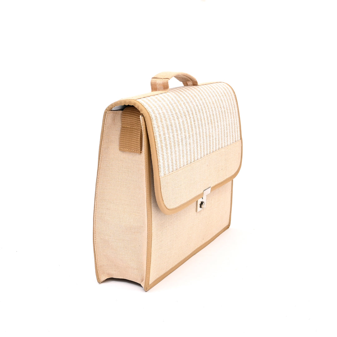 Jute Cotton Messenger Bag – Beige