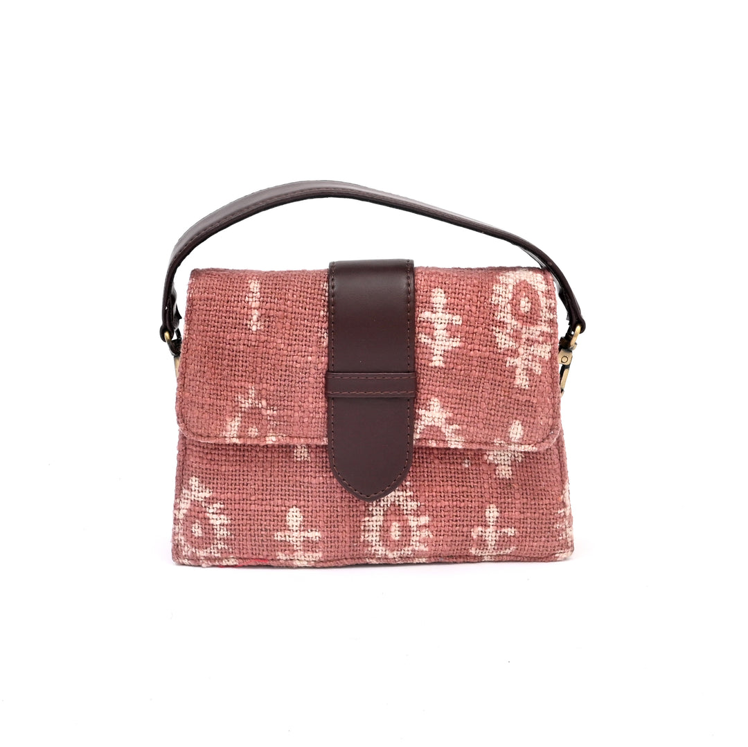 Handcrafted Floral Block Print Short Sling Bag