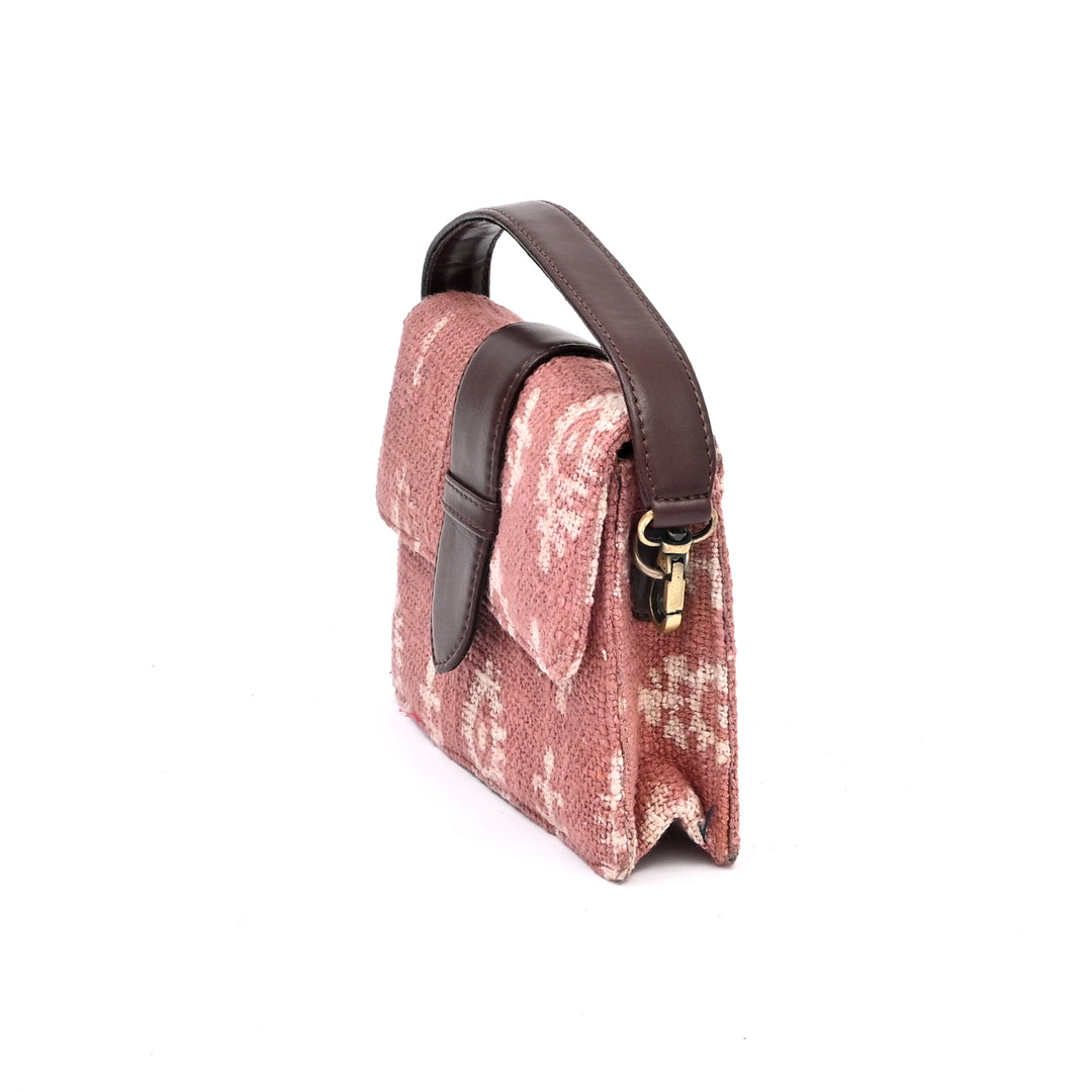 Handcrafted Floral Block Print Short Sling Bag