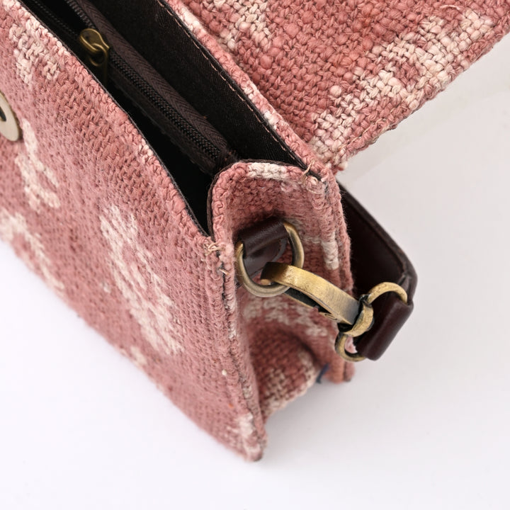 Handcrafted Floral Block Print Short Sling Bag