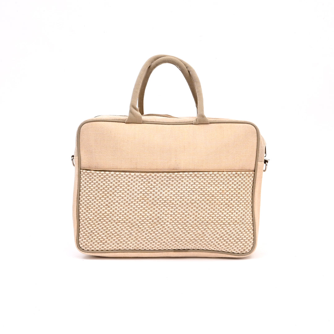 Premium Jute Cotton Office Bag – Beige