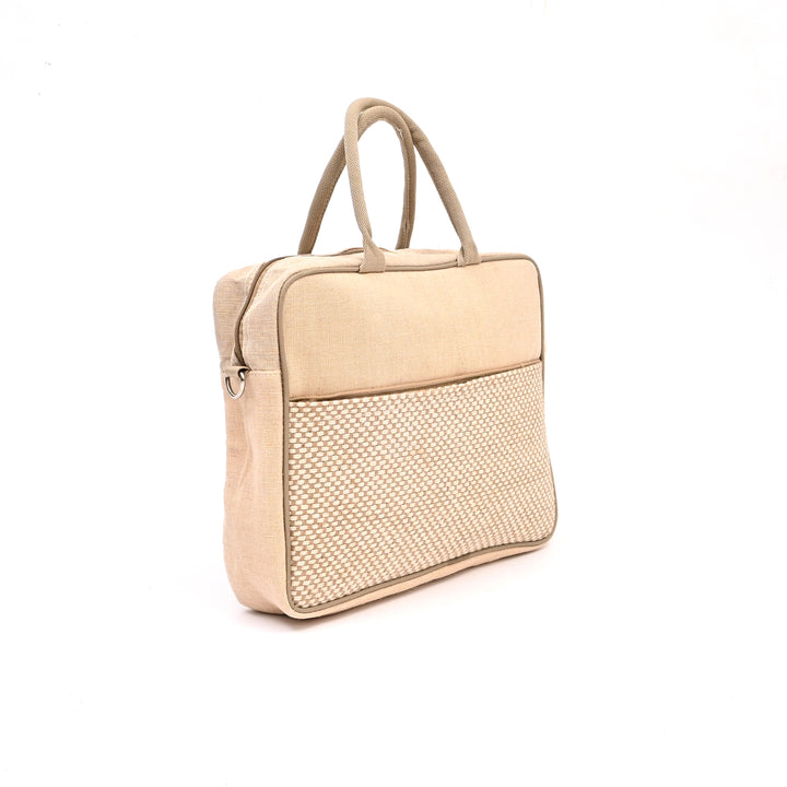 Premium Jute Cotton Office Bag – Beige