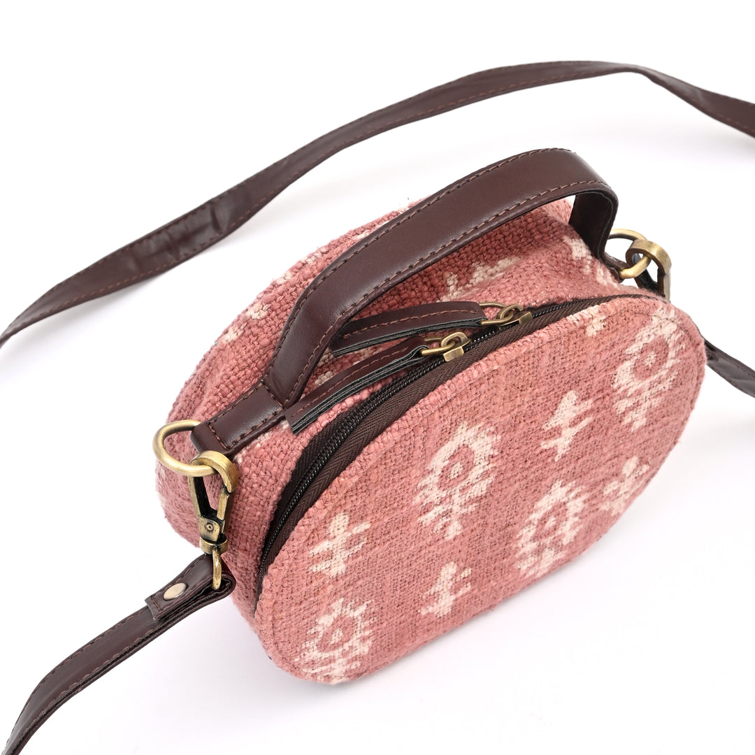 Handcrafted Ikat Round Sling Pouch