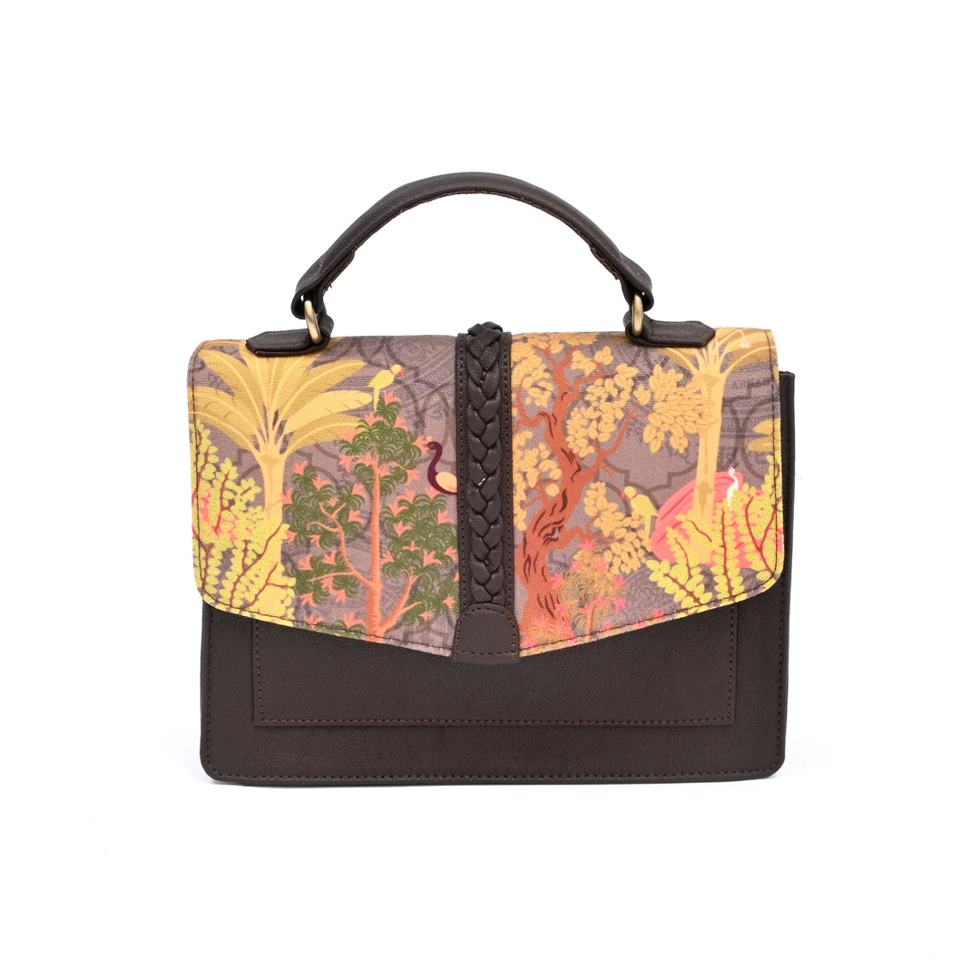 Garden-Inspired Satchel Handbag