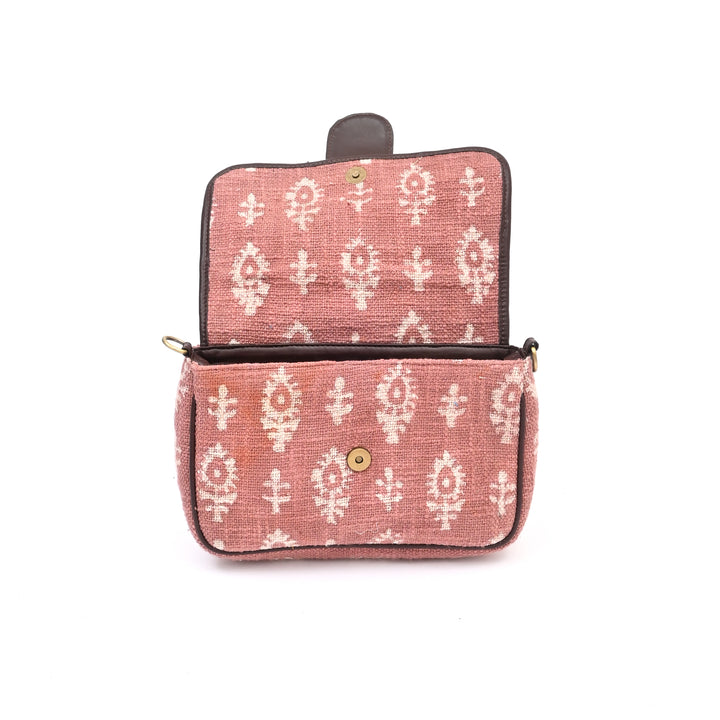 Handcrafted Floral Block Print Sling Bag