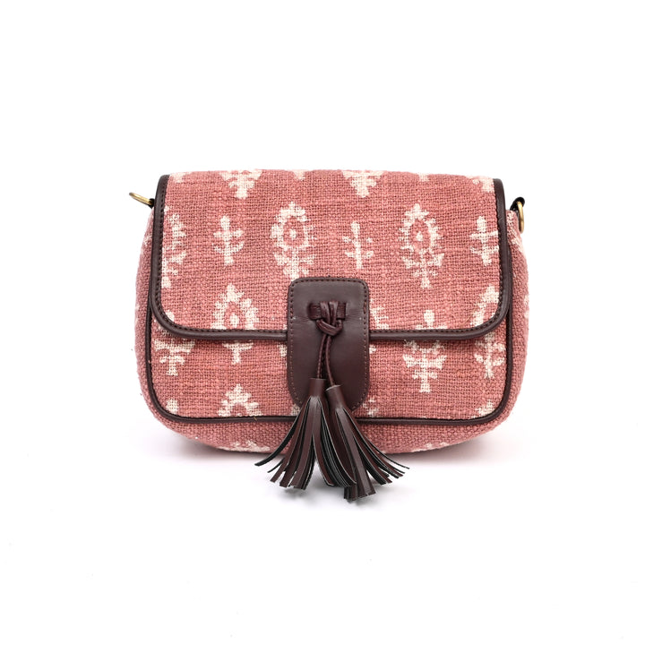 Handcrafted Floral Block Print Sling Bag