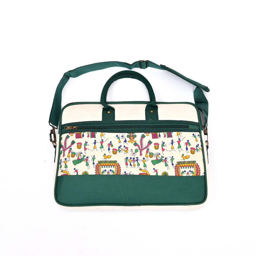 Off-White Cotton Canvas Office Tote