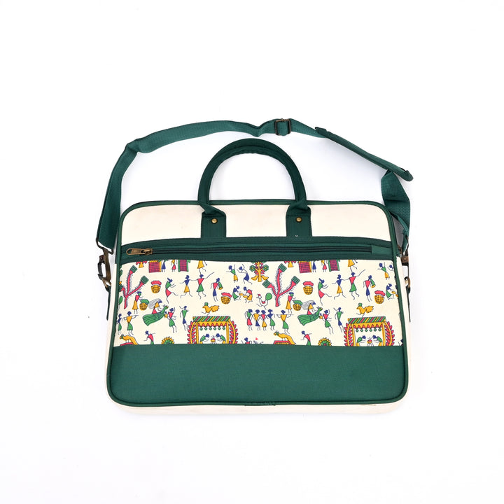 Off-White Cotton Canvas Office Tote