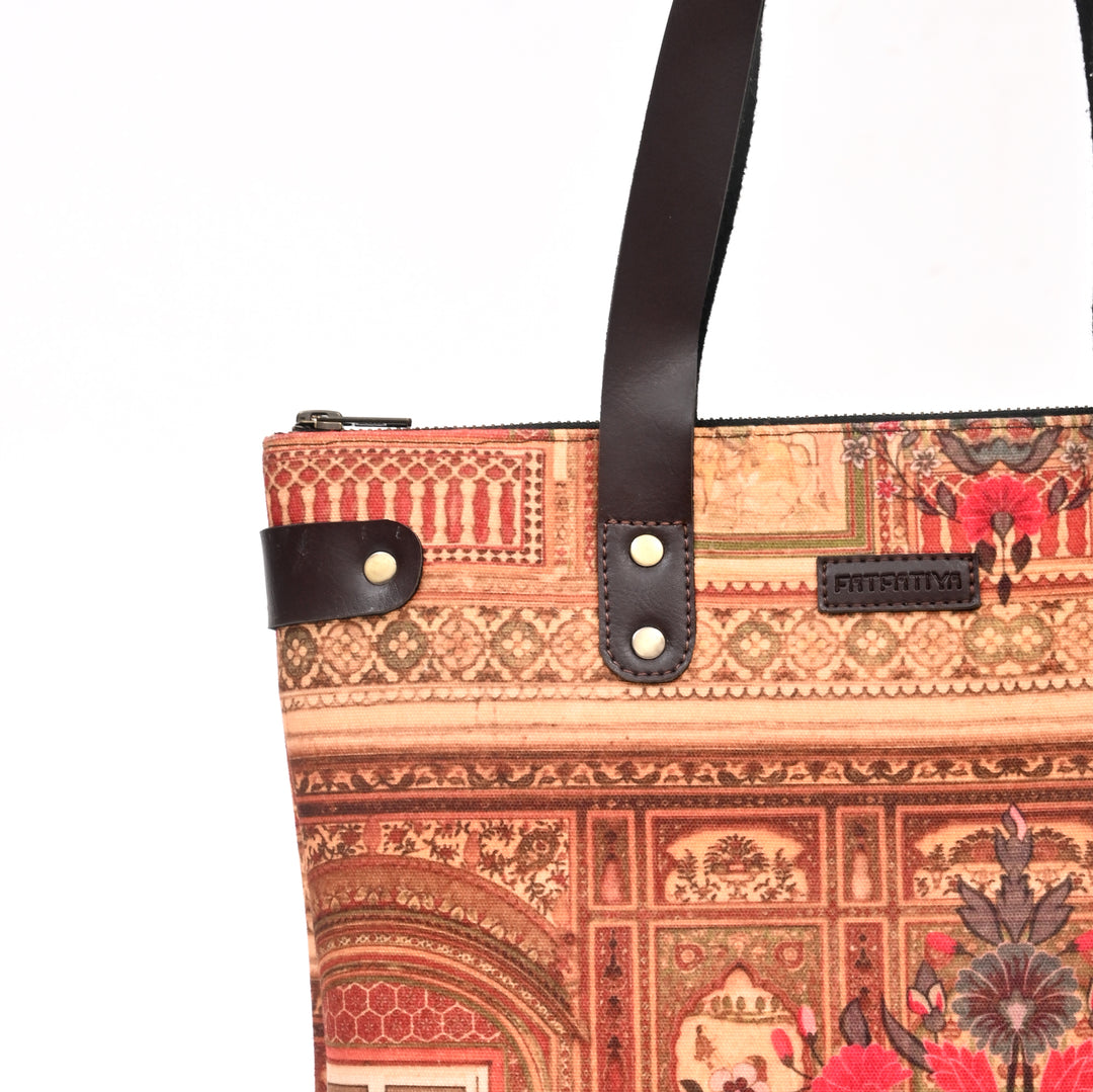Printed Ethnic Fusion Tote Bag