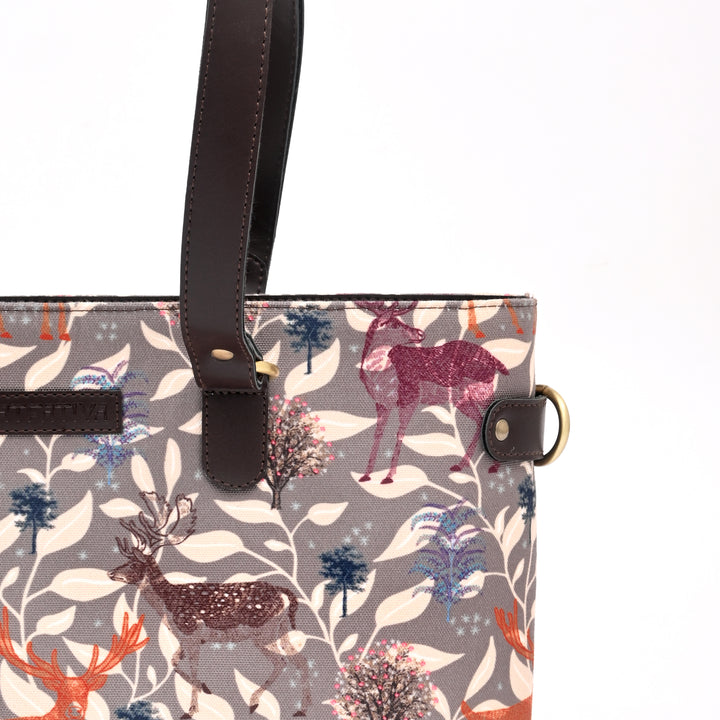 Handmade Deer Motif Office Tote