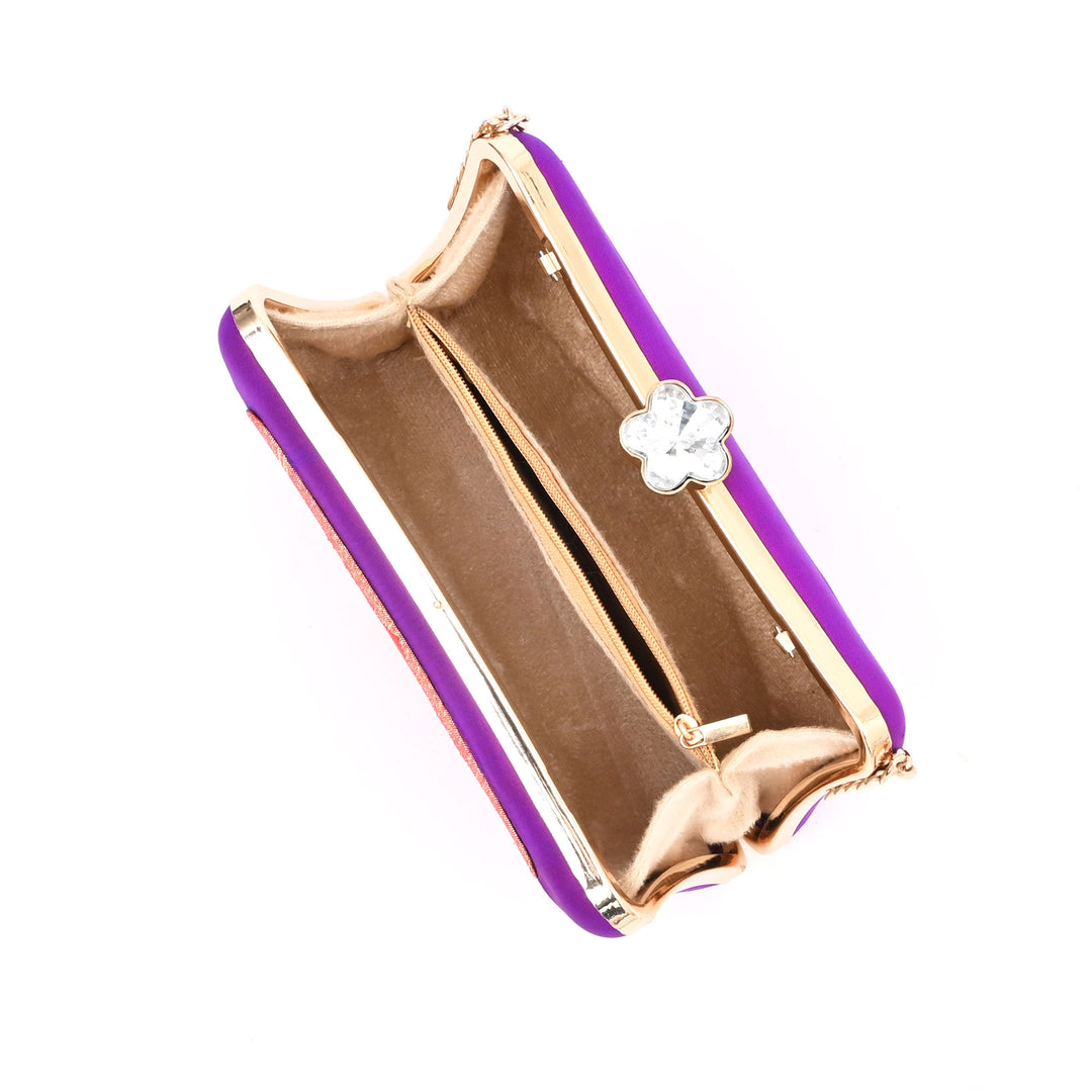 Violet Silk Side Sling Handbag: Heritage Meets Modern Elegance