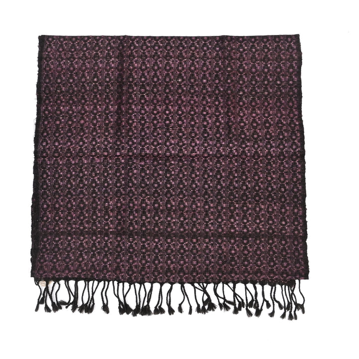 Handcrafted Maroon and Black Woven Scarf