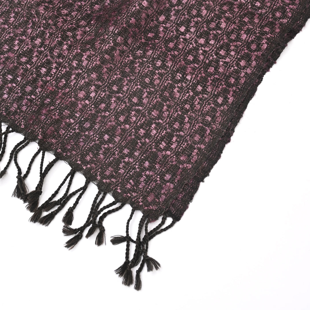 Handcrafted Maroon and Black Woven Scarf