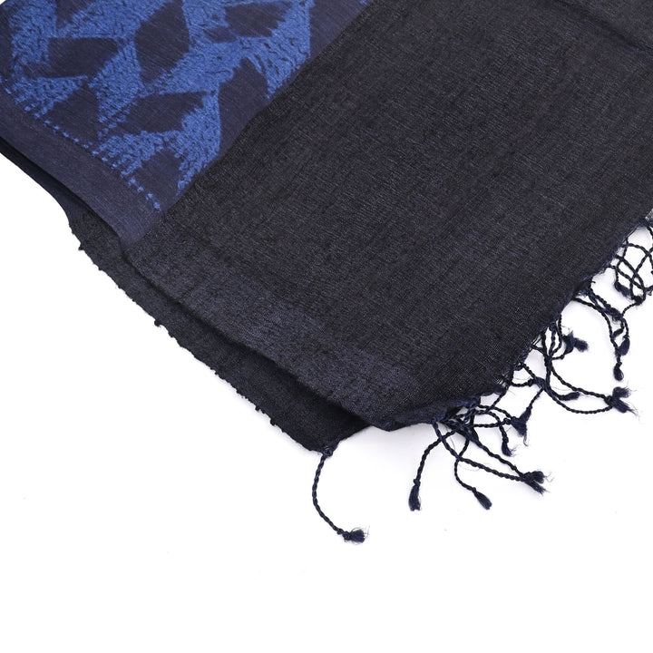 Tussar & Spun Silk Shibori Dupatta – Hand-Dyed Elegance in Indigo