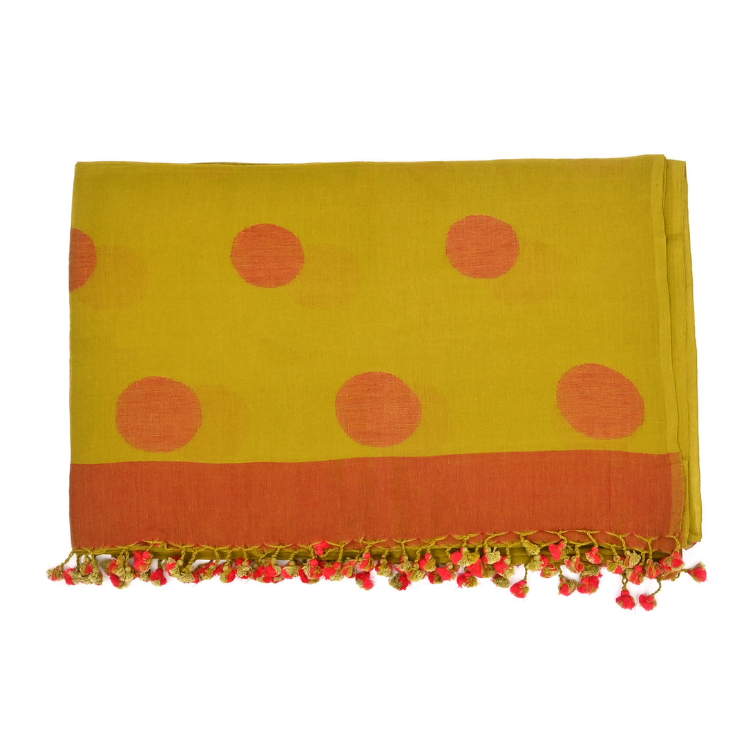 Red & Green Handloom Cotton Dupatta