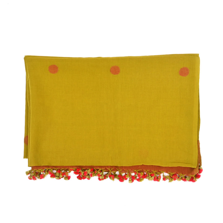 Red & Green Handloom Cotton Dupatta