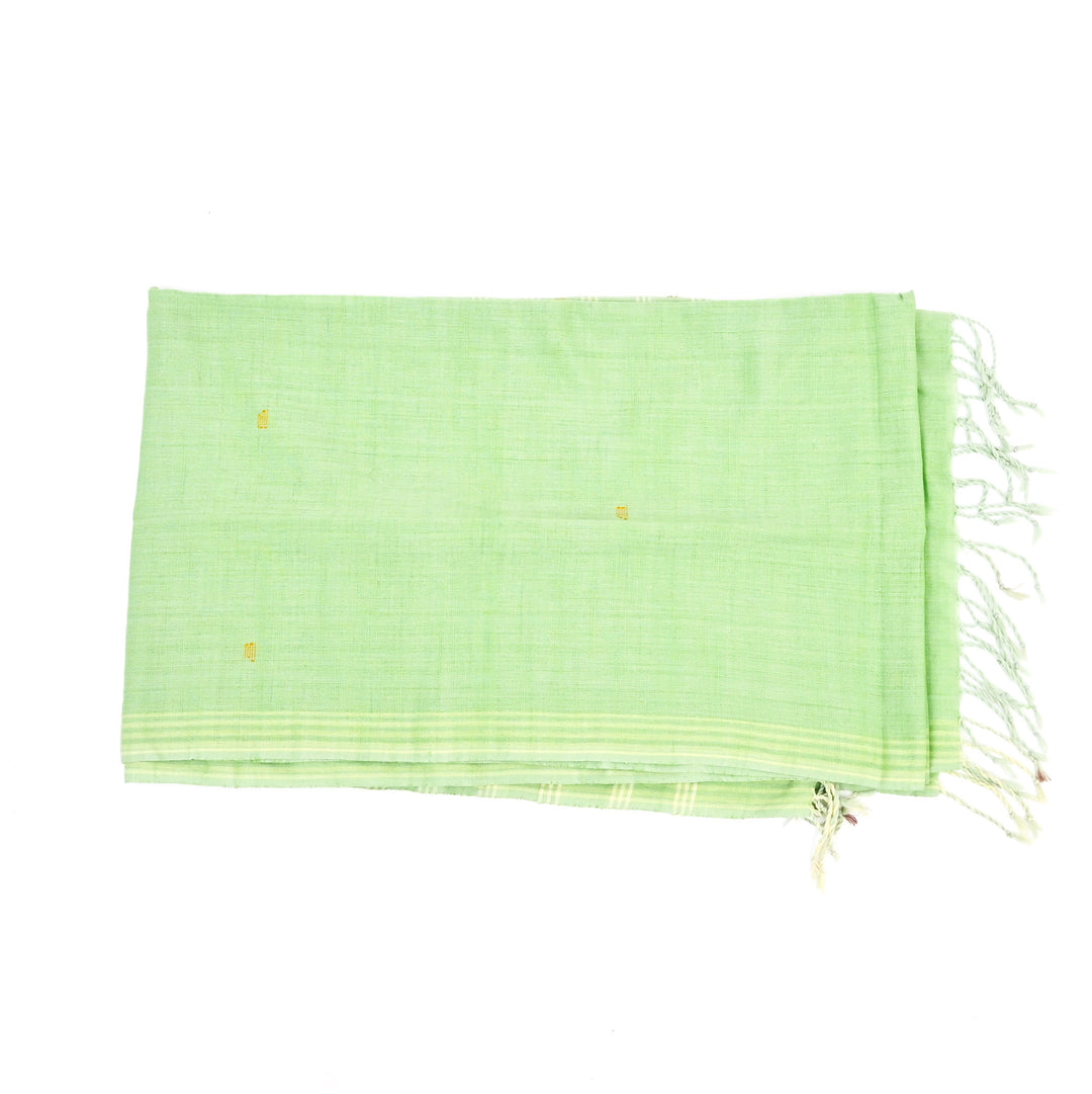 Artisan Handloom Cotton Stole with Symbolic Weave and Stripes