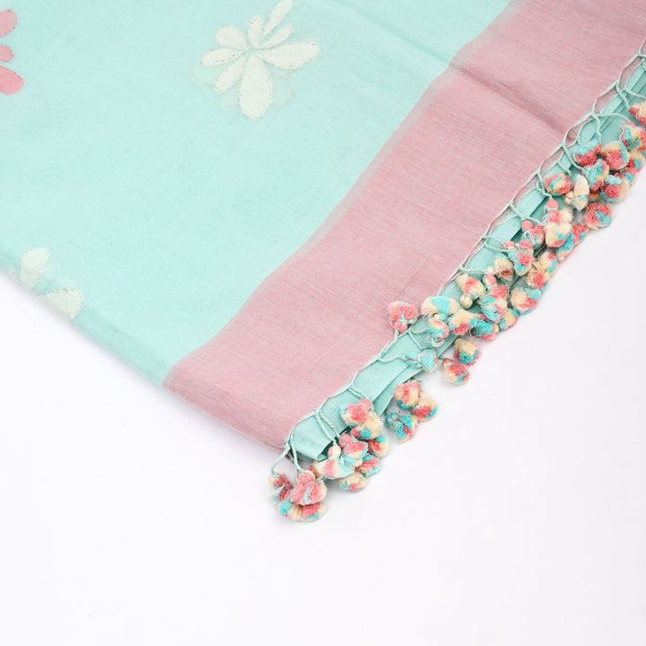 Light Green Pure Cotton Handloom Dupatta