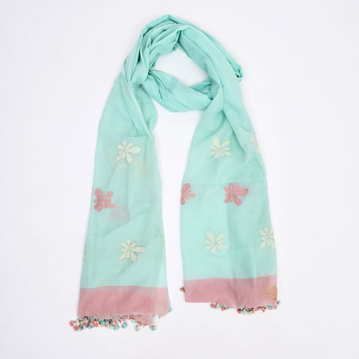 Light Green Pure Cotton Handloom Dupatta