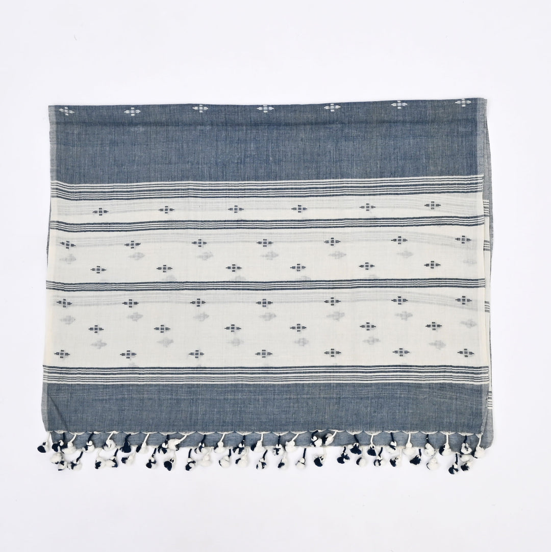 100% Cotton Jamdani Stole – A Legacy of Woven Artistry