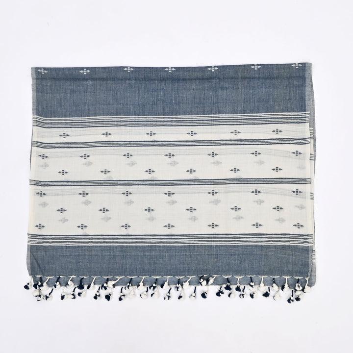 100% Cotton Jamdani Stole – A Legacy of Woven Artistry