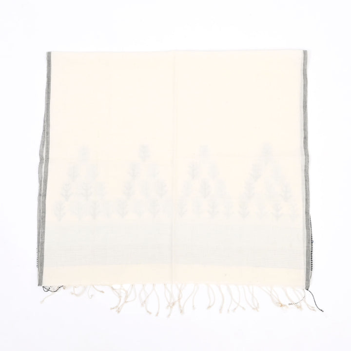 Handspun Cotton Jamdani Stole – Sustainable Style with Timeless Grace