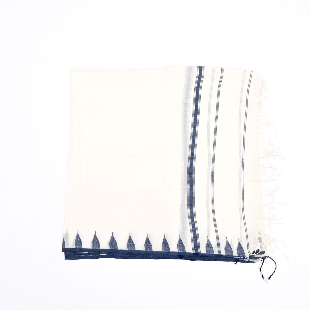Pristine White Handloom Cotton Dupatta