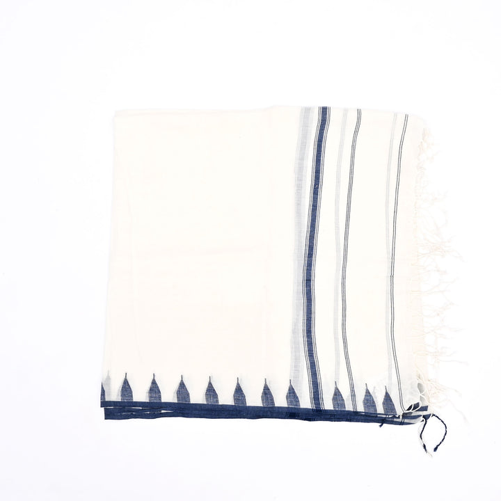 Pristine White Handloom Cotton Dupatta