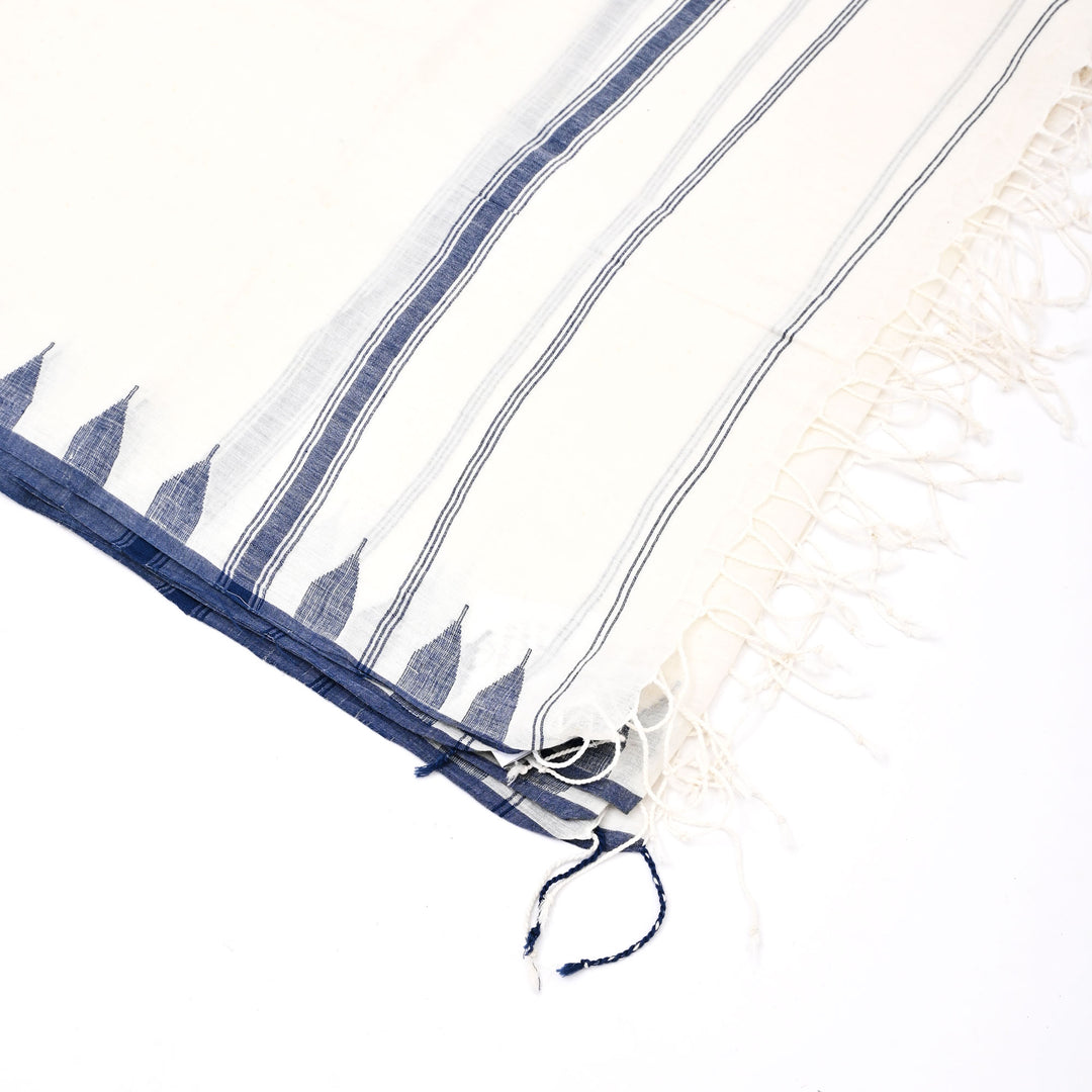 Pristine White Handloom Cotton Dupatta