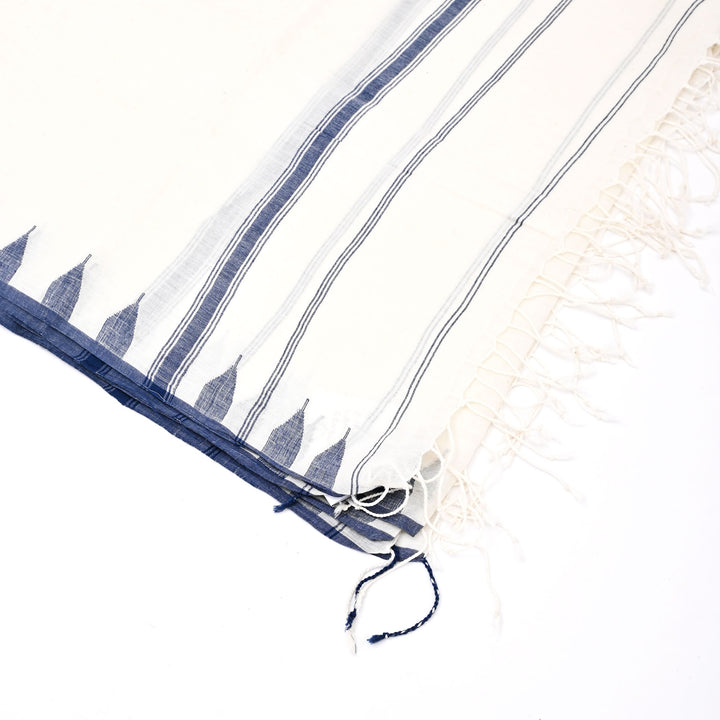 Pristine White Handloom Cotton Dupatta