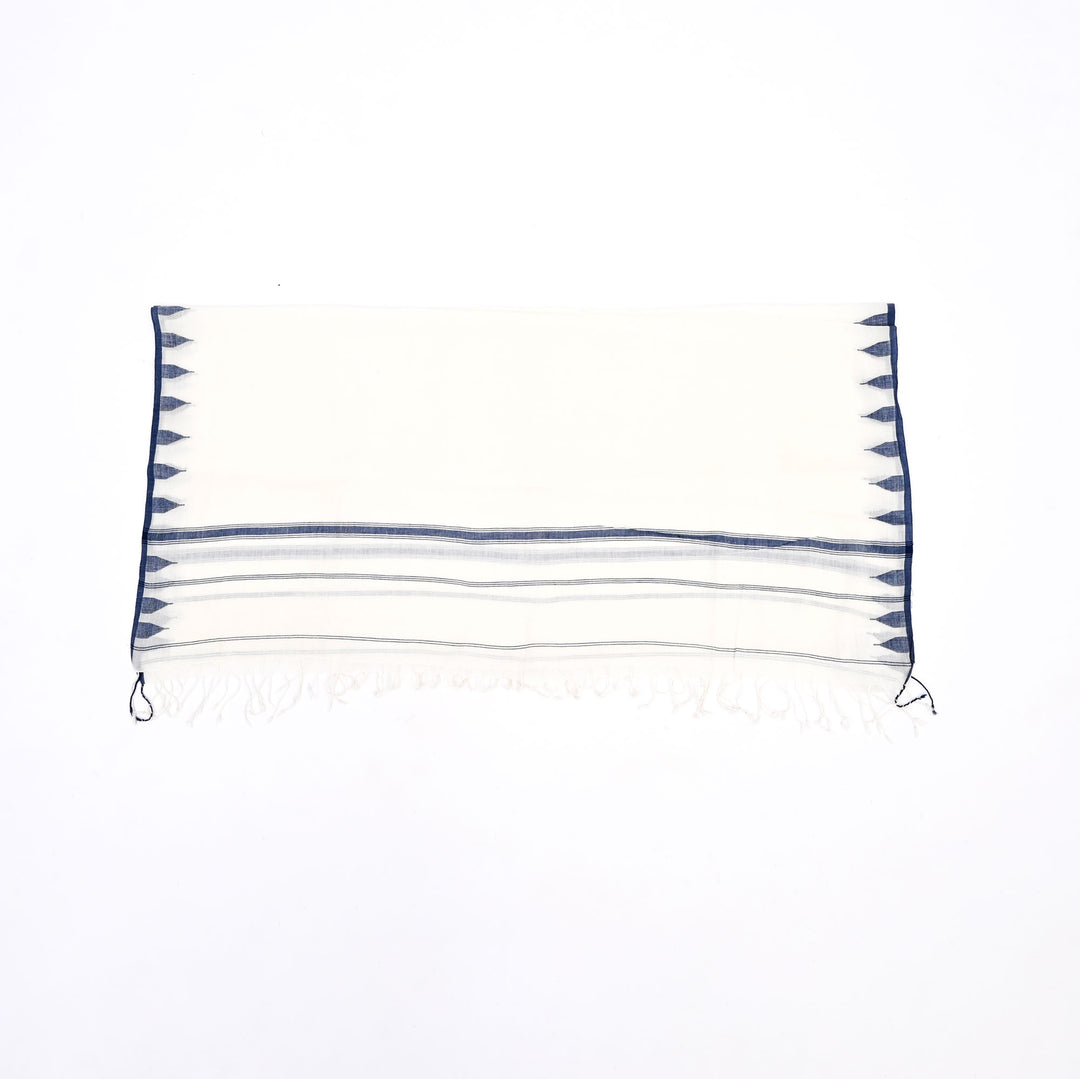 Pristine White Handloom Cotton Dupatta