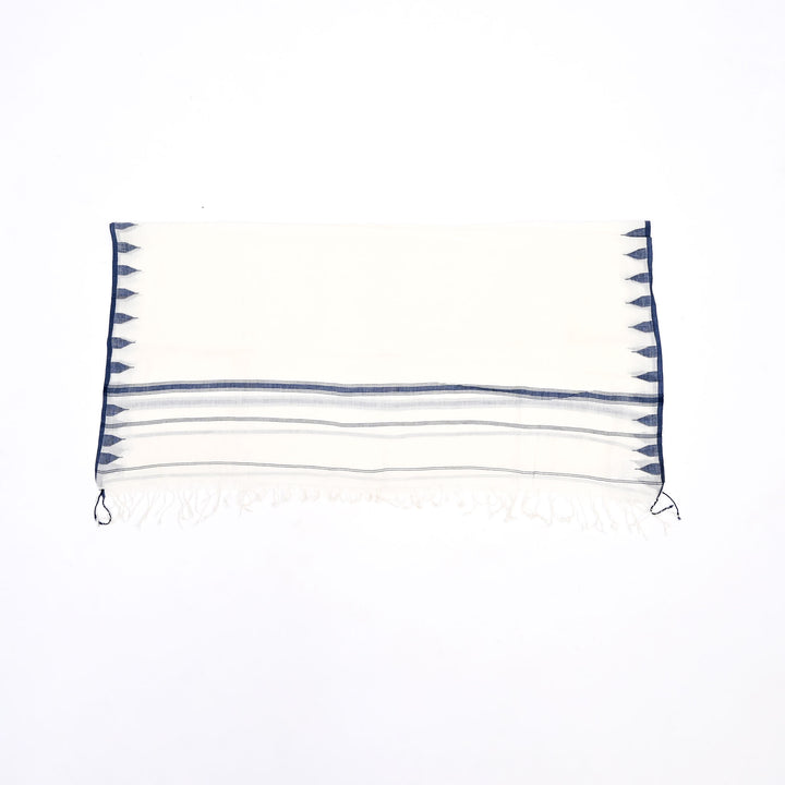 Pristine White Handloom Cotton Dupatta
