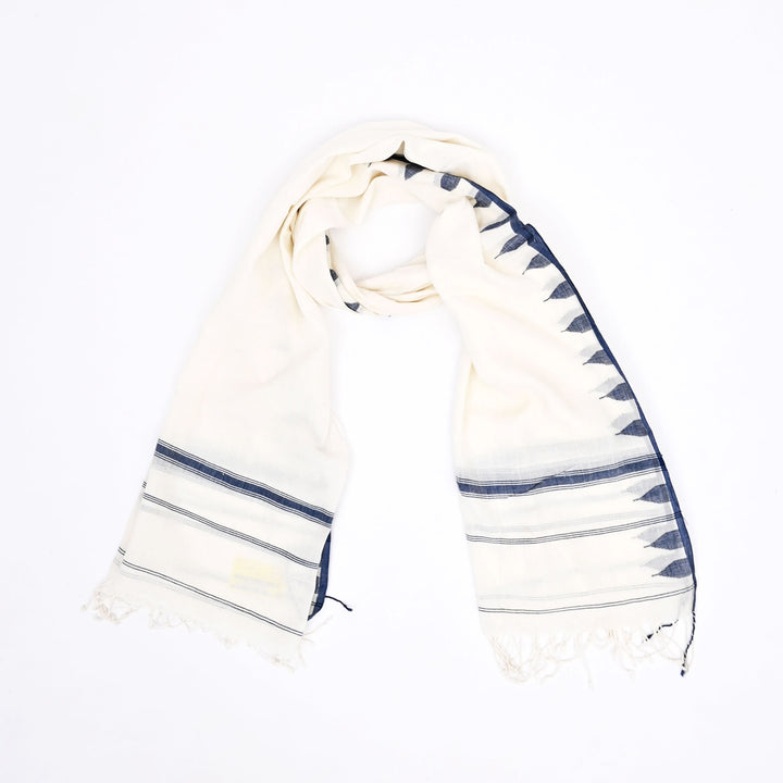 Pristine White Handloom Cotton Dupatta