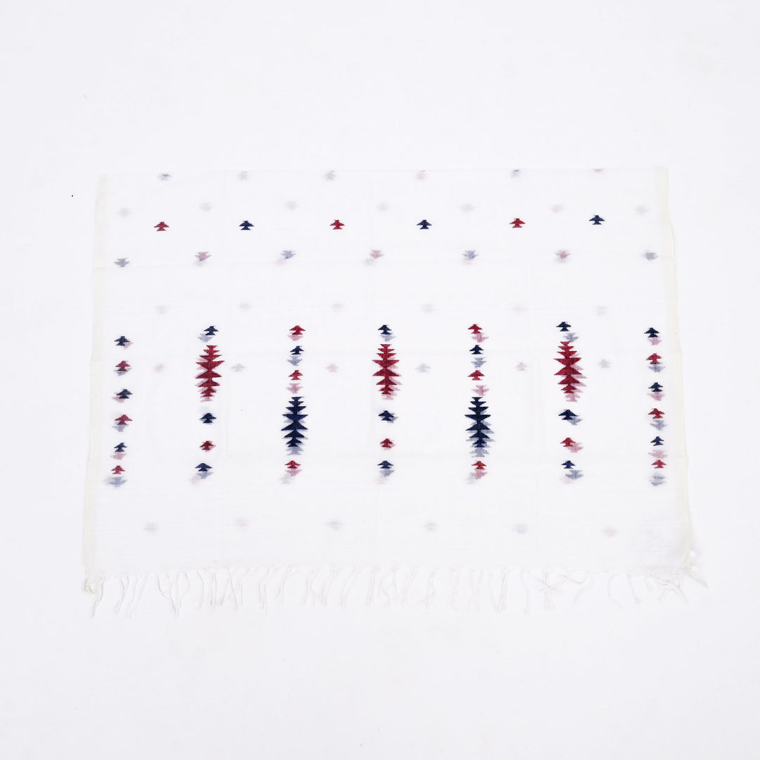 White Cotton Handwoven Jamdani Stole