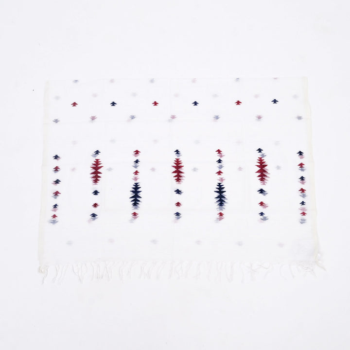 White Cotton Handwoven Jamdani Stole
